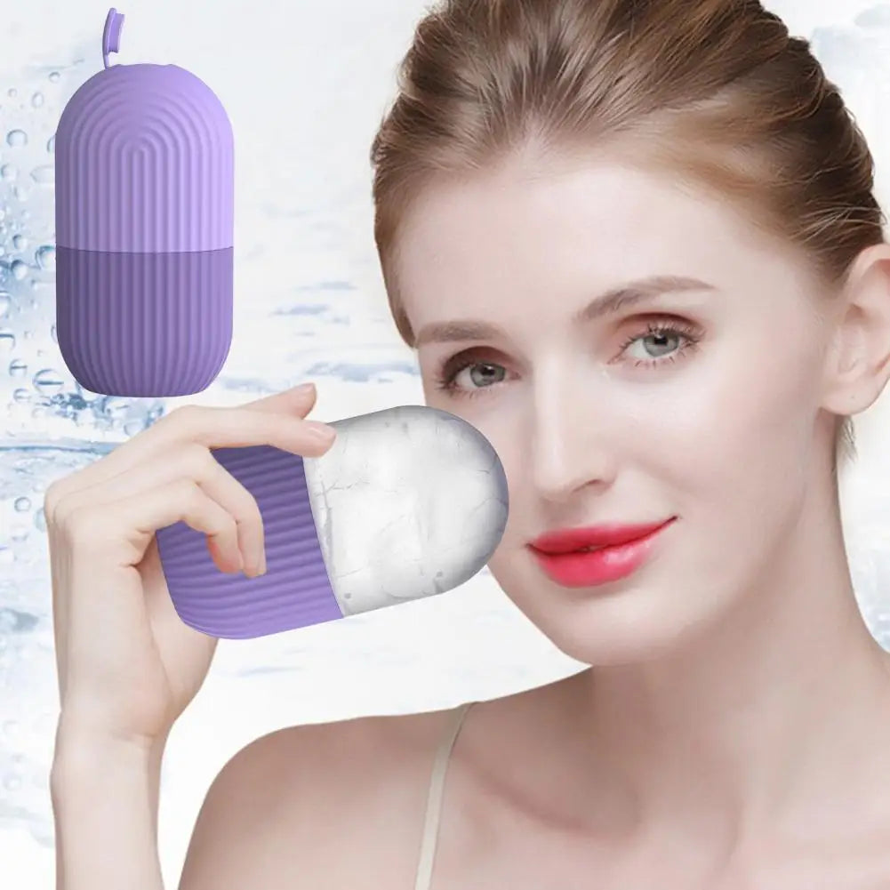Herbruikbare ijsroller voor het gezicht – beauty massage roller tegen wallen, voor porieverkleining en verkoeling van de huid.