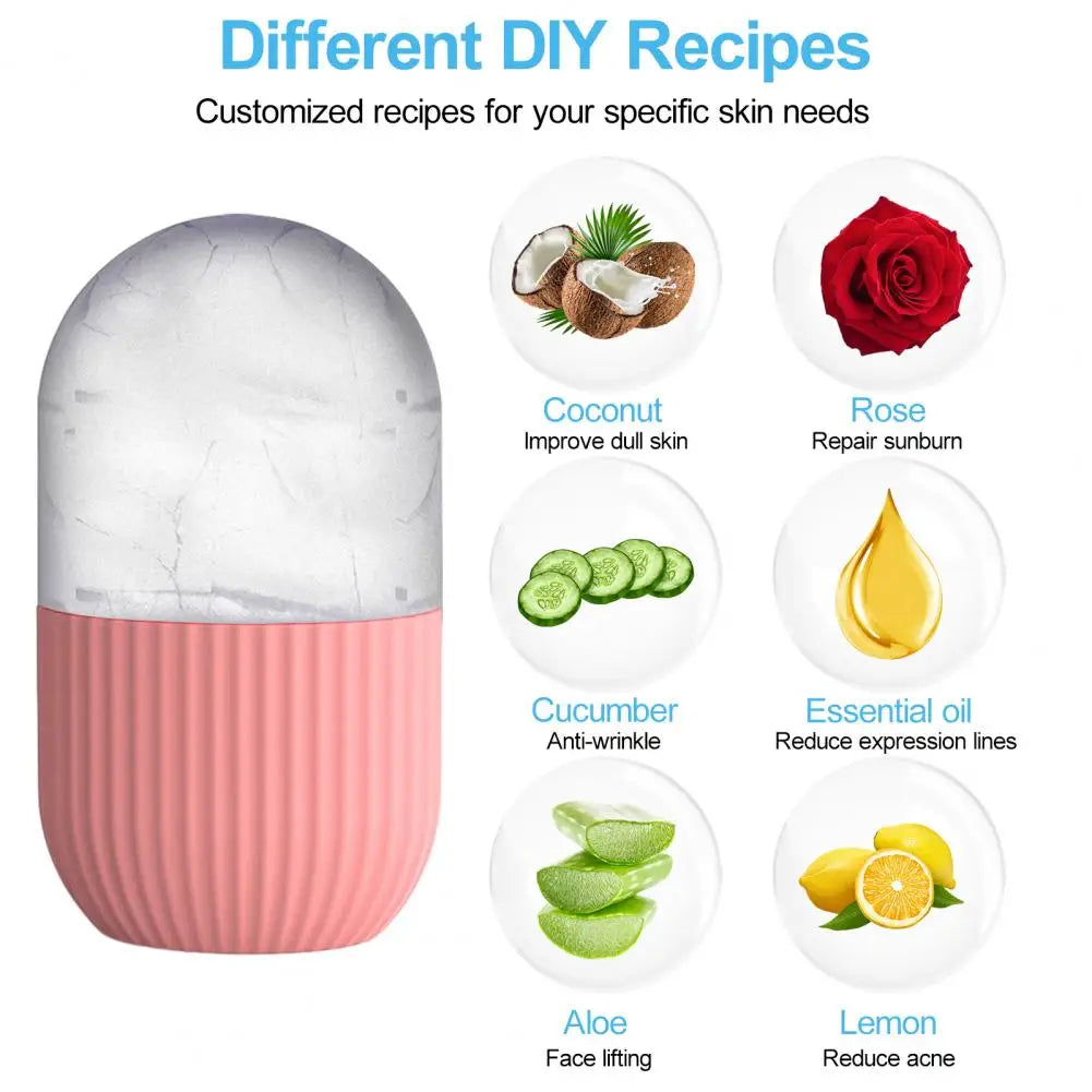 Herbruikbare ijsroller voor het gezicht – beauty massage roller tegen wallen, voor porieverkleining en verkoeling van de huid.